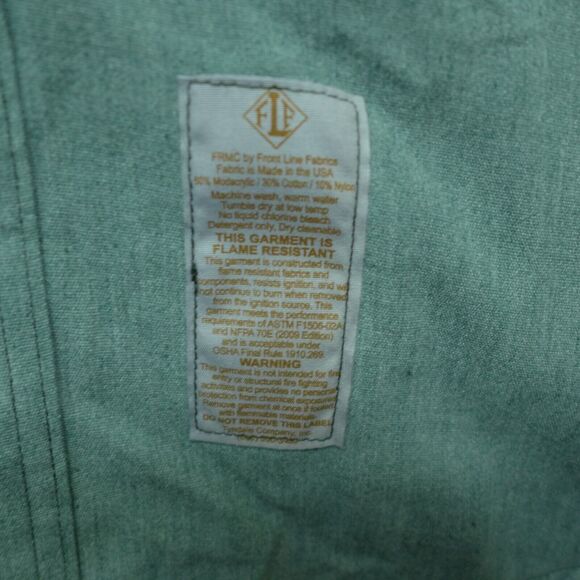 Tyndale Men's FRMC Rustic FR Button Down Work Shirt Men's Size 2XL Green Shirt - Picture 5 of 11